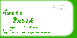 anett marik business card